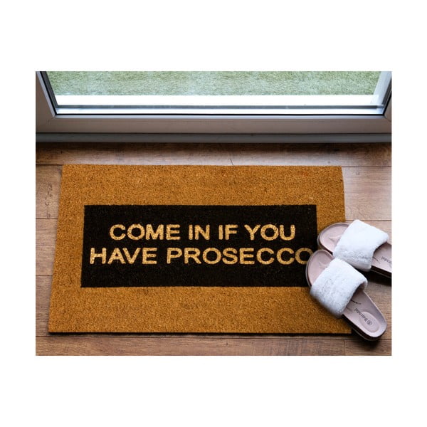 Tappeto in cocco naturale Come In If you Have Prosecco Glitter, 40 x 60 cm - Artsy Doormats-image-1