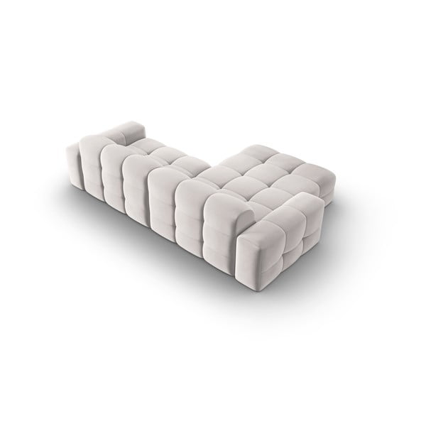 Divano angolare in velluto grigio chiaro (angolo sinistro) Kendal - Micadoni Home-image-4