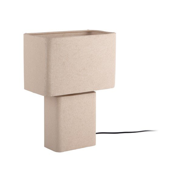 Lampada da tavolo beige in metallo (altezza totale 33 cm) Boaz Recto – Leitmotiv