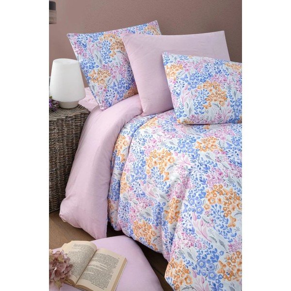 Lenzuola rosa e viola a quattro pezzi per letto matrimoniale con lenzuolo 160x220 cm Colorful - Mila Home-image-1