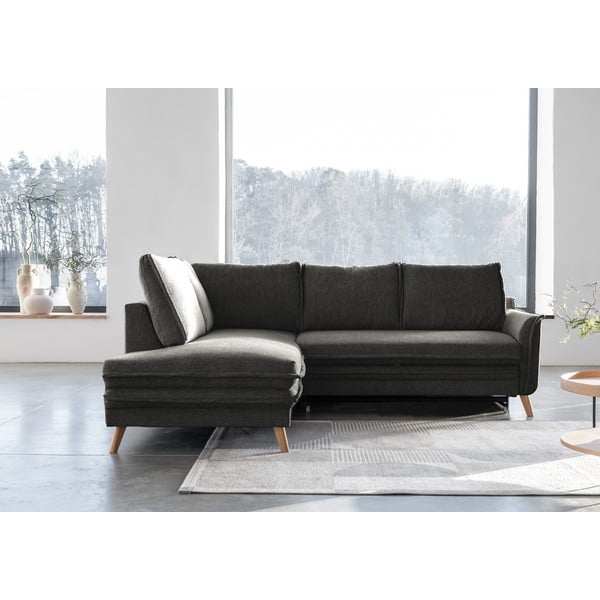 Divano letto angolare grigio scuro (angolo sinistro) Charming Charlie - Miuform-image-1