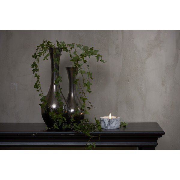 Candela LED in cemento grigio e bianco, altezza 7,5 cm Flamme Marble - Star Trading-image-2
