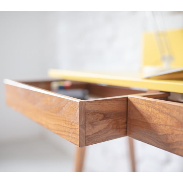 Scrivania grigia con base in frassino, lunghezza 85 cm Luka Oak - Ragaba-image-2