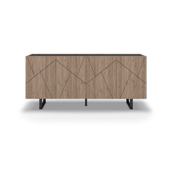 Cassettiera bassa in rovere nero/naturale 180x80 cm Milena - Marckeric