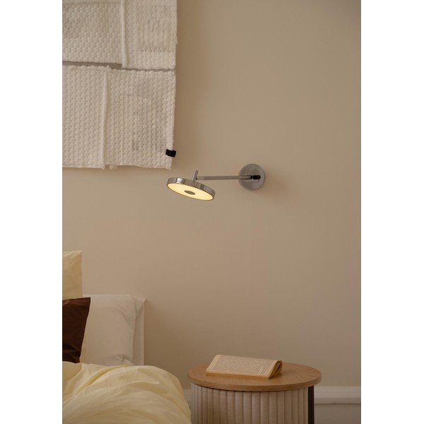 Lampada da parete LED color argento lucido con alimentazione a corrente con struttura flessibile/con intensità regolabile ø 15 cm Asteria Wall Long – UMAGE-image-4