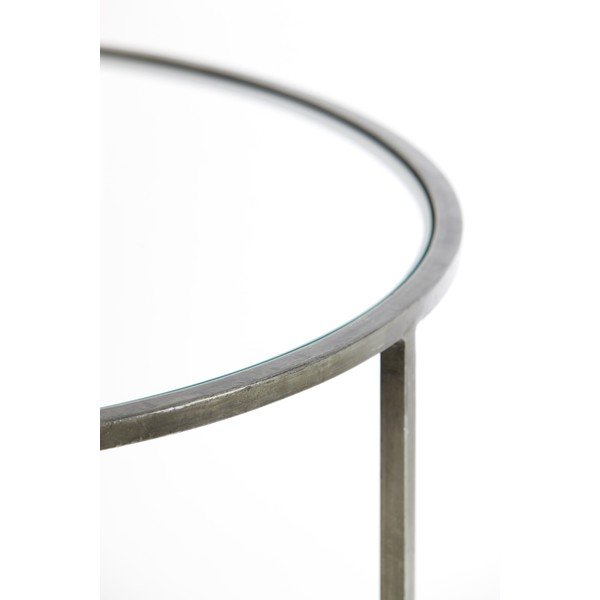 Tavolini rotondi in vetro grigio in set di 2 pezzi ø 75 cm Duarte - Light & Living-image-4