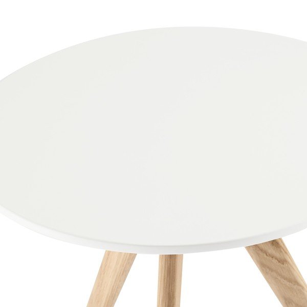 Tavolino bianco con gambe in rovere, Ø 40 cm Life - Furnhouse-image-4