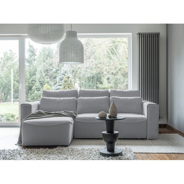 Divano letto angolare grigio chiaro (variabile) Homely Tommy - Miuform-image-1