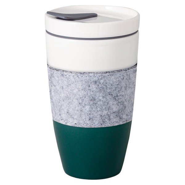 Tazza da viaggio in porcellana verde e bianca Villeroy & Boch , 350 ml Like To Go - like | Villeroy & Boch-image-2