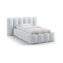Letto singolo imbottito grigio chiaro con contenitore con rete inclusa 90x200 cm Lupine – Micadoni 