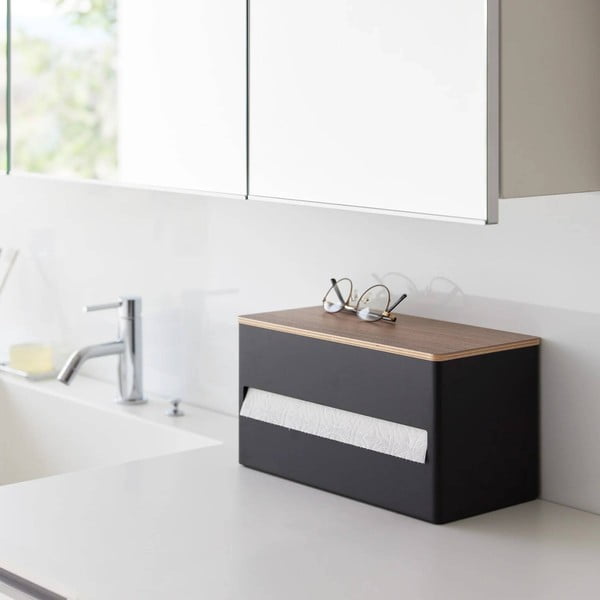 Portarotolo da cucina verticale nero in metallo Rin – YAMAZAKI-image-2