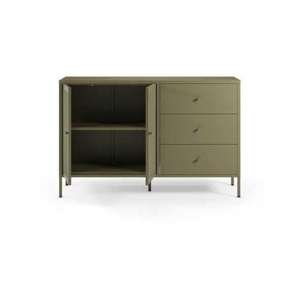 Cassettiera verde in metallo 140x90x40 cm Fayna – Marckeric-image-3