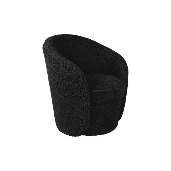 Poltrona nera in tessuto bouclé Cuddly - Leitmotiv