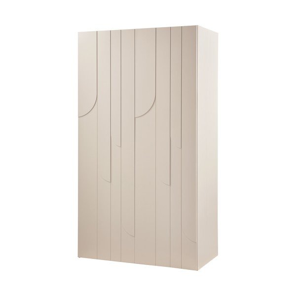 Armadio grigio chiaro in pino massiccio 110x200x57 cm Rain – WOOOD