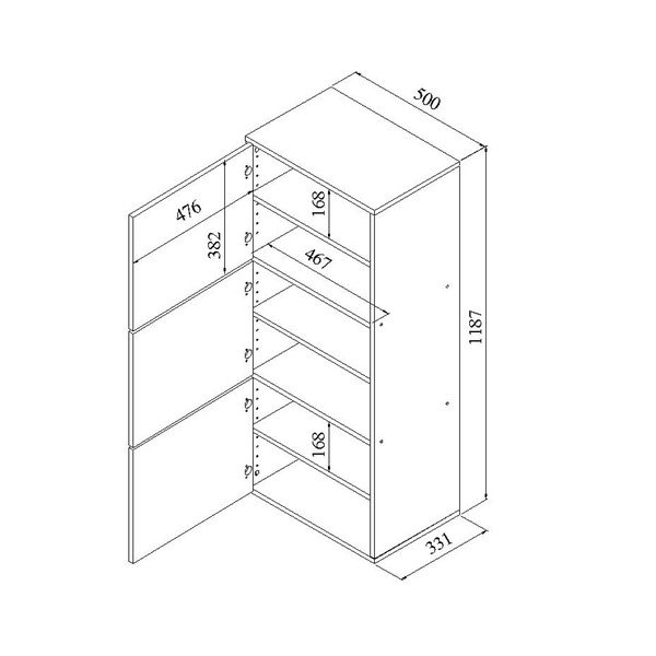Scarpiera nera con corpo in bambù bianco - Symbiosis-image-2