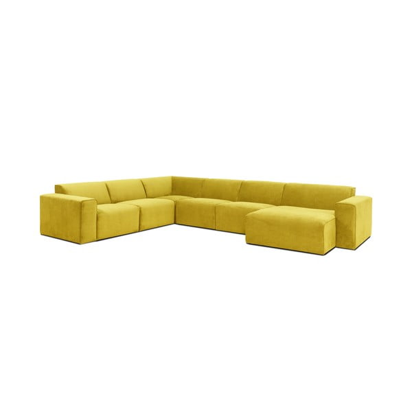 Divano angolare in velluto a coste giallo (angolo destro) Sting - Scandic-image-2