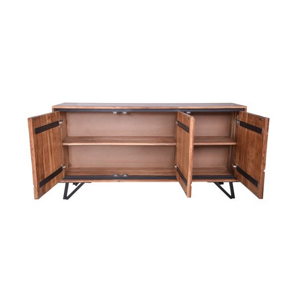 Cassettiera di colore naturale in acacia massiccia 150x76x40 cm Ambala – Interia Home & Living-image-3