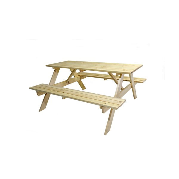 Set da pranzo da giardino in legno di pino per 4 persone Piknik - Rojaplast-image-2