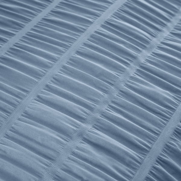 Set copripiumino e federa blu in crêpe per letto matrimoniale e per letto esteso 230x220 cm Seersucker – Catherine Lansfield-image-4