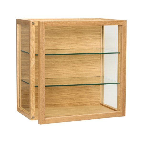 Vetrina di colore naturale con effetto rovere da appendere 40x40x27 cm Poetic – Hübsch-image-3