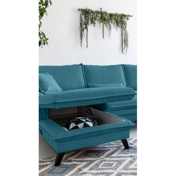 Divano letto angolare turchese, angolo sinistro Charming Charlie - Miuform-image-4