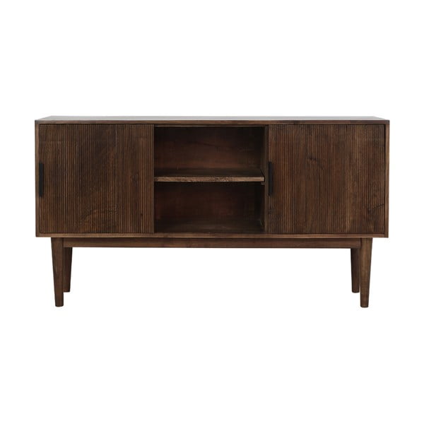 Cassettiera bassa marrone scuro in legno massiccio 150x80 cm Bitika - Light & Living-image-2