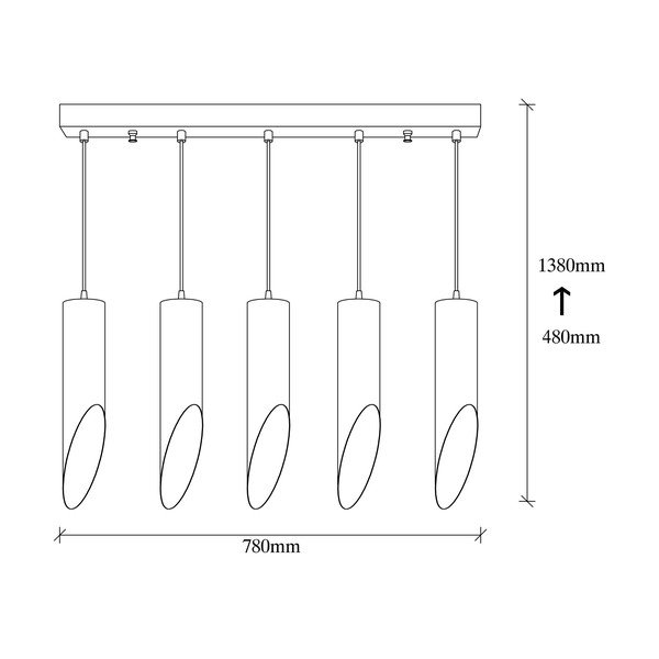 Lampada a sospensione nera per 5 lampadine Kesik - Opviq lights-image-3