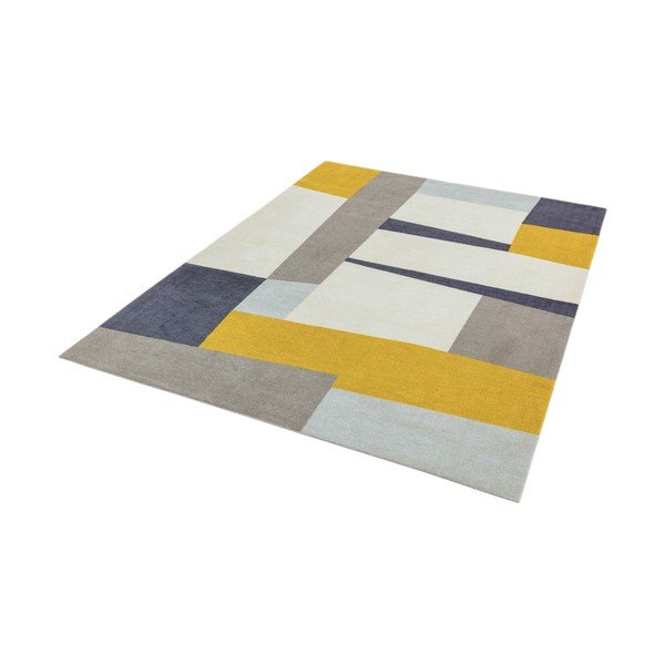 Tappeto giallo e grigio Riley Carso, 200 x 290 cm - Asiatic Carpets-image-2