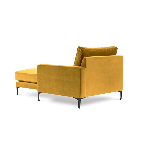 Poltrona lounge in velluto giallo, angolo destro Harmony - Kooko Home-image-3
