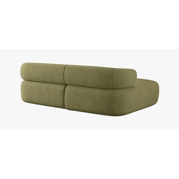 Divano angolare verde (con penisola a sinistra/con chaise lounge) con rivestimento in bouclé Jenny – Micadoni -image-3
