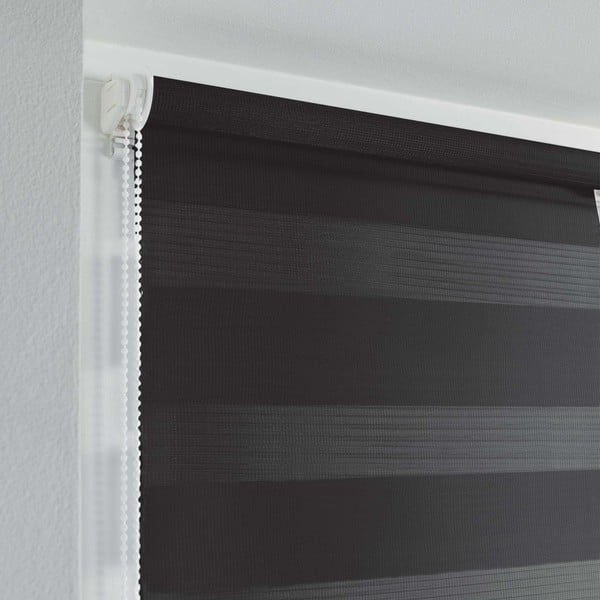 Tenda a pacchetto giorno/notte nera in tessuto 60x90 cm Daynight – douceur d'intérieur-image-1