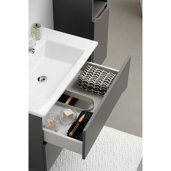 Mobile sospeso grigio senza lavello 72x51 cm Set 357 - Pelipal-image-3