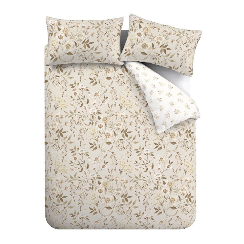 Set Copripiumino California King Size Flysheep 3 Pezzi | Beige Floreale Reversibile | Morbida Microfibra Leggera 259x290 Cm - 2