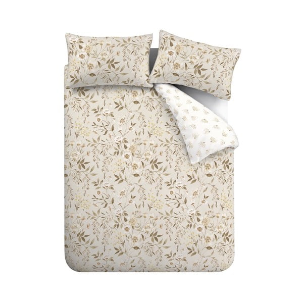 Set copripiumino e federa bianco e beige per letto singolo 135x200 cm Isadora Floral – Catherine Lansfield