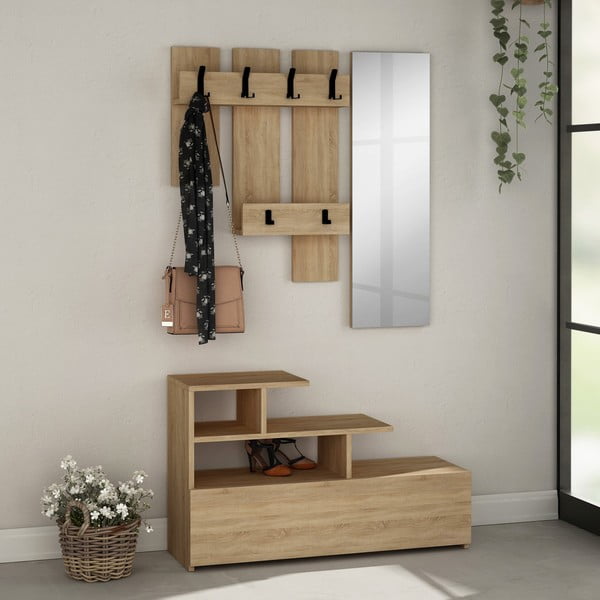 Set da corridoio in rovere color naturale Vesty - Kalune Design-image-2