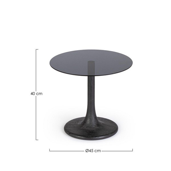 Tavolino rotondo con piano in vetro ø 45 cm Aberdeen – Bizzotto-image-3