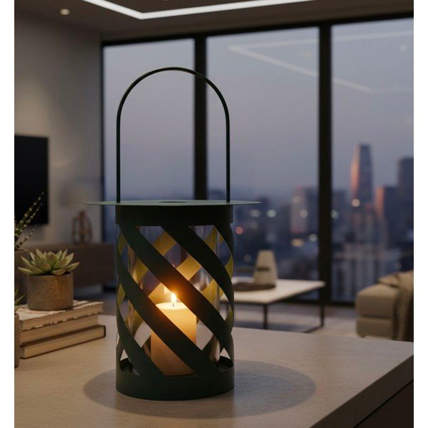 Lanterna in metallo (altezza totale 43 cm) Twist – Mauro Ferretti-image-1