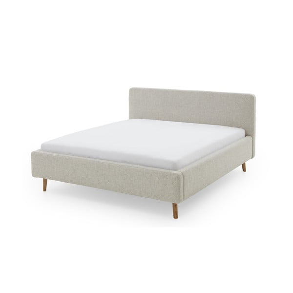 Letto matrimoniale imbottito beige con spazio contenitivo e rete 180x200 cm Mattis - Meise Möbel