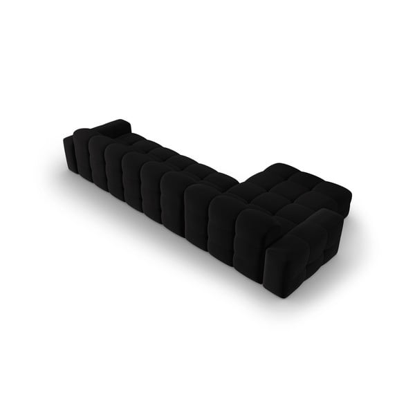 Divano angolare in velluto nero (angolo sinistro) Kendal - Micadoni Home-image-4