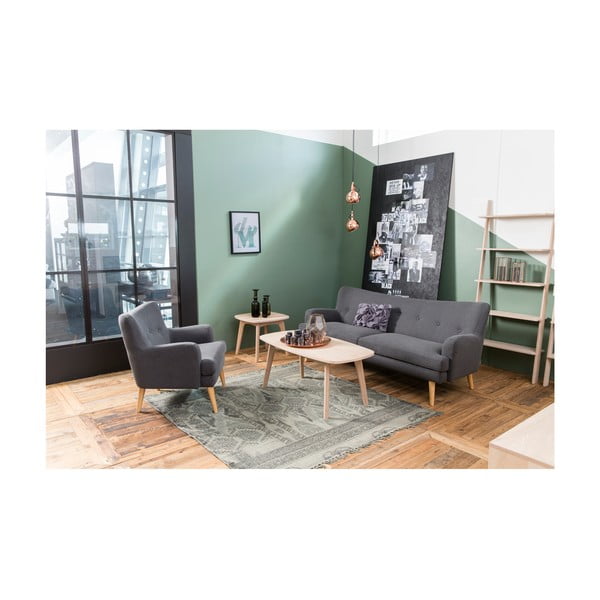 Tavolino con base in legno di quercia , ⌀ 58 cm Marte - Actona-image-2