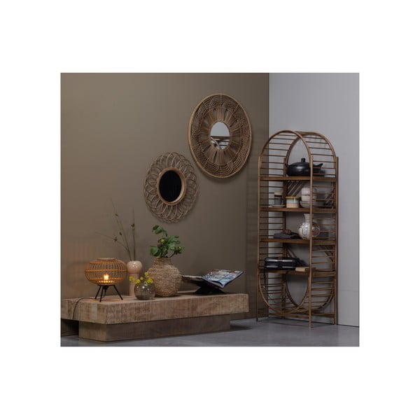 Specchio da parete con cornice in bambù ø 59 cm Flores - Basiclabel-image-1