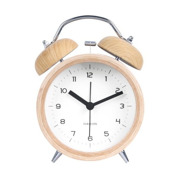 Sveglia bianca in legno, ⌀ 10 cm Classic Bell - Karlsson