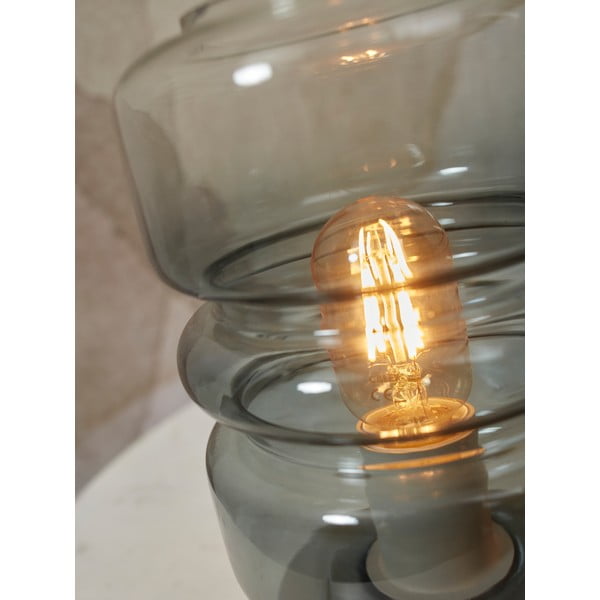 Lampada da tavolo grigia con paralume in vetro (altezza 23 cm) Verona - it's about RoMi-image-4