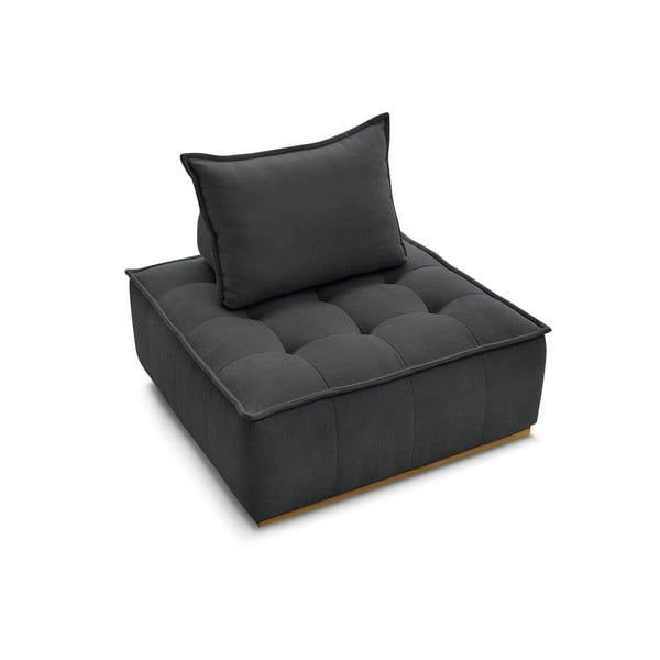 Poltrona grigio scuro con rivestimento in ciniglia Elisa – Bobochic Paris-image-4