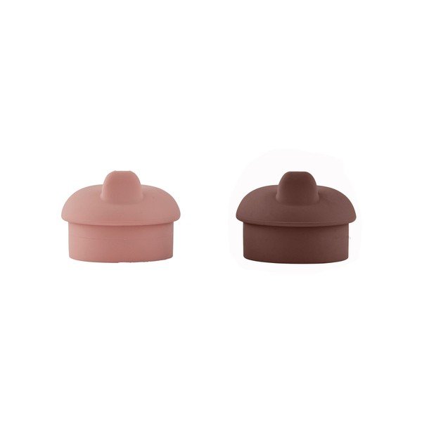 Coperchio per tazza rosa/marrone in silicone 2 pz Kappu – OYOY Mini