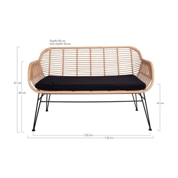 Divano da giardino in rattan artificiale Trieste - House Nordic-image-4