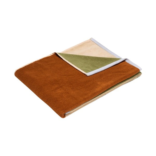 Asciugamano marrone in spugna di cotone 70x140 cm Block - Hübsch