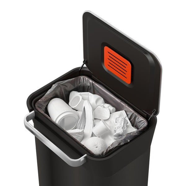 Pattumiera nera in acciaio 30 l Titan - Joseph Joseph-image-4