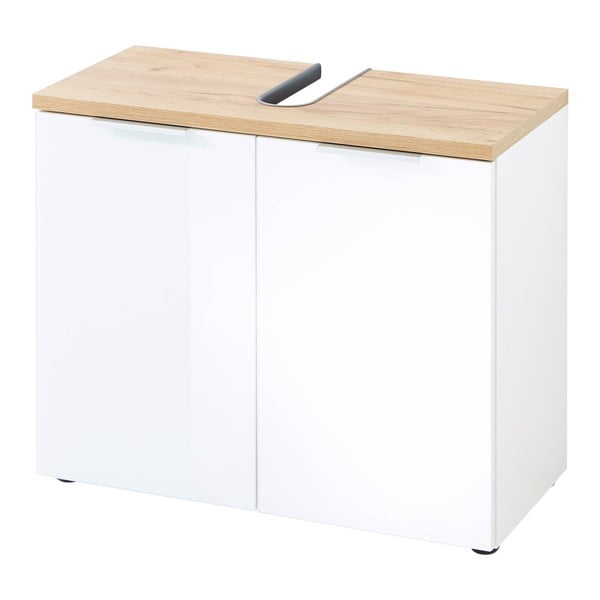 Mobile bianco sotto il lavabo in rovere 70x58 cm Pescara - Germania-image-2