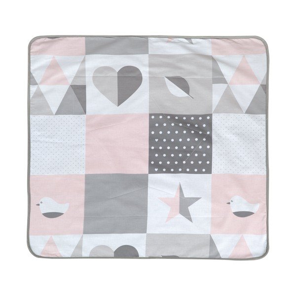 Coperta per bambini rosa/grigia in micropile 80x80 cm Happy Patch – Roba